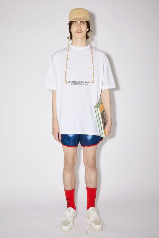 White Acne Studios Printed Men's T Shirts | SJTO-25718