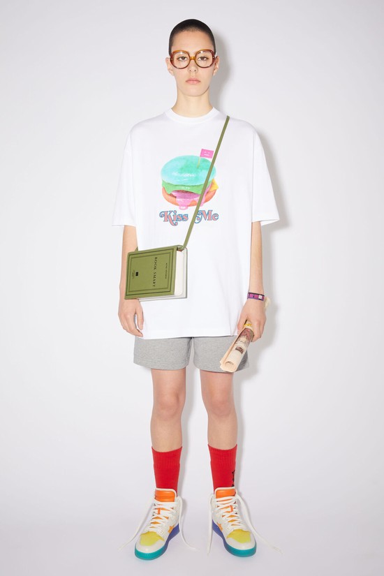 White Acne Studios Printed Women's T Shirts | MZTY-74086