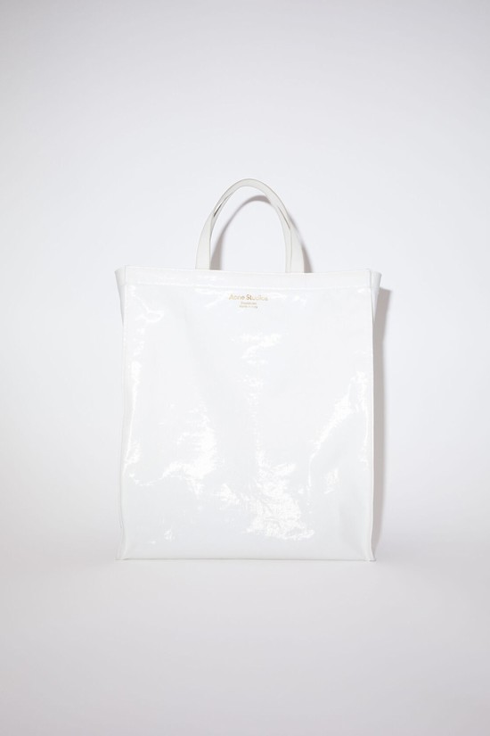 White Acne Studios Shiny Tote Bag | MENG-27198