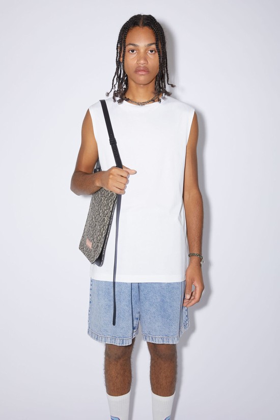 White Acne Studios Sleeveless Men's T Shirts | UPWQ-65137