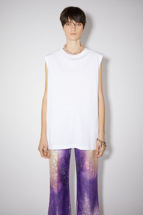 White Acne Studios Sleeveless Women's T Shirts | WHVF-18340