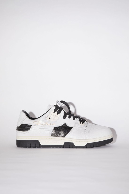 White / Black Acne Studios Low Top Men's Sneakers | KURJ-40138