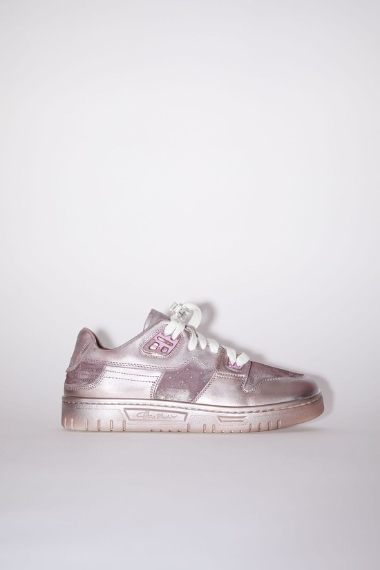 White / Silver Acne Studios Low Top Leather Women's Sneakers | WXIE-05741