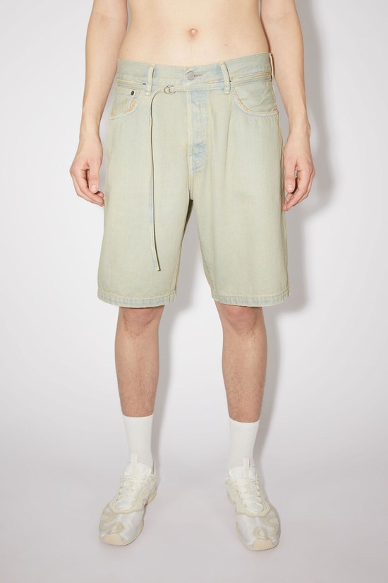 Yellow / Blue Acne Studios Loose Fit Denim Men's Shorts | EKUT-71369