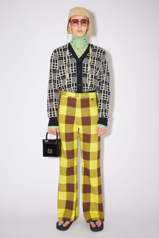 Yellow / Brown Acne Studios Check Women's Trousers | HYGJ-50142