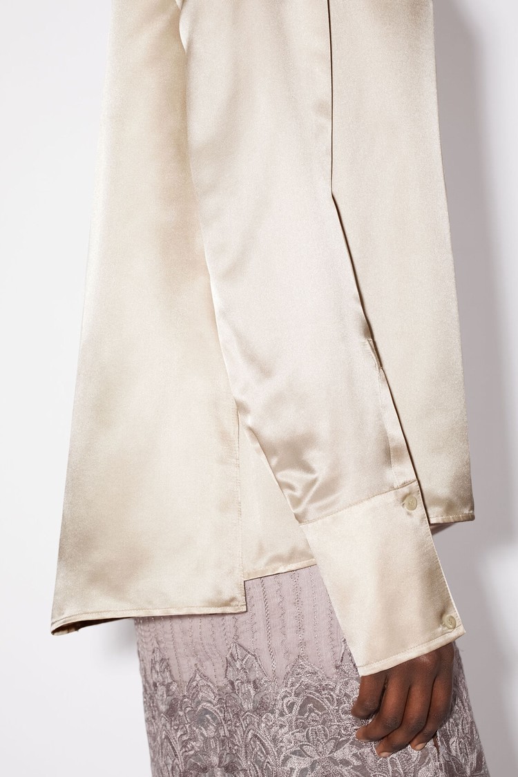 Beige Acne Studios Buttoned Satin Women's Shirts | YDXM-67034