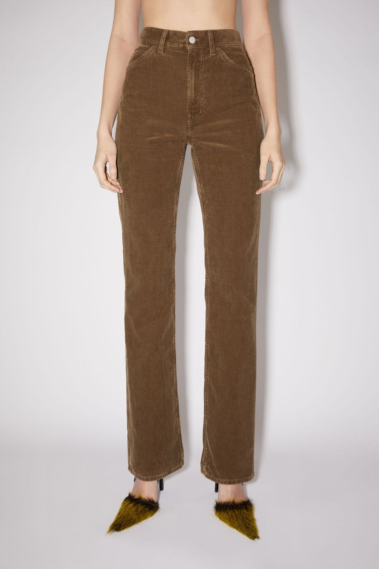 Beige Acne Studios Corduroy Regular Fit - 1977 Women\'s Jeans | HMSC-58306