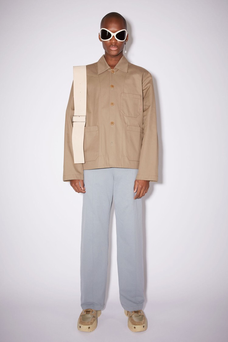 Beige Acne Studios Cotton Twill Men\'s Jackets | VATY-47903