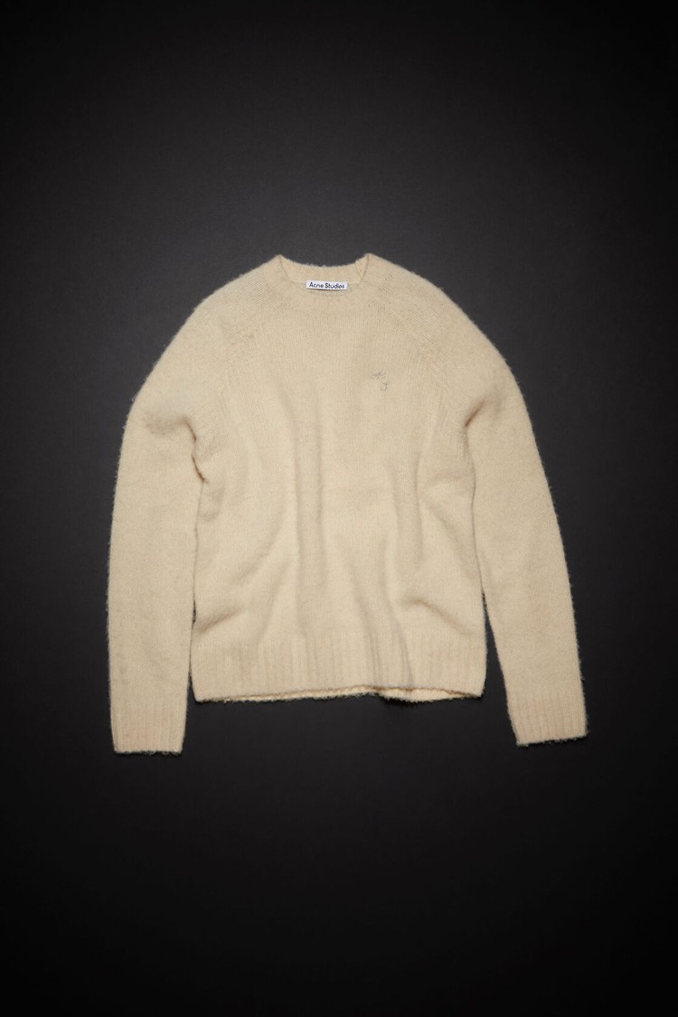 Beige Acne Studios Crew Neck Jumper Men's Knitwear | BVEZ-71429