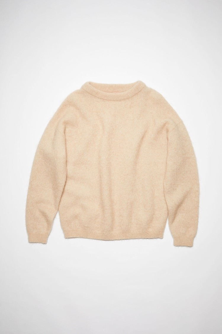 Beige Acne Studios Crew Neck Jumper Women's Knitwear | ILST-72948