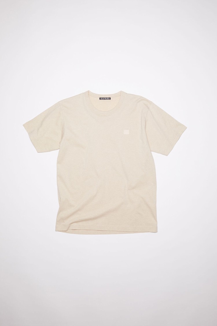 Beige Acne Studios Crew Neck Men's T Shirts | IXJB-96450