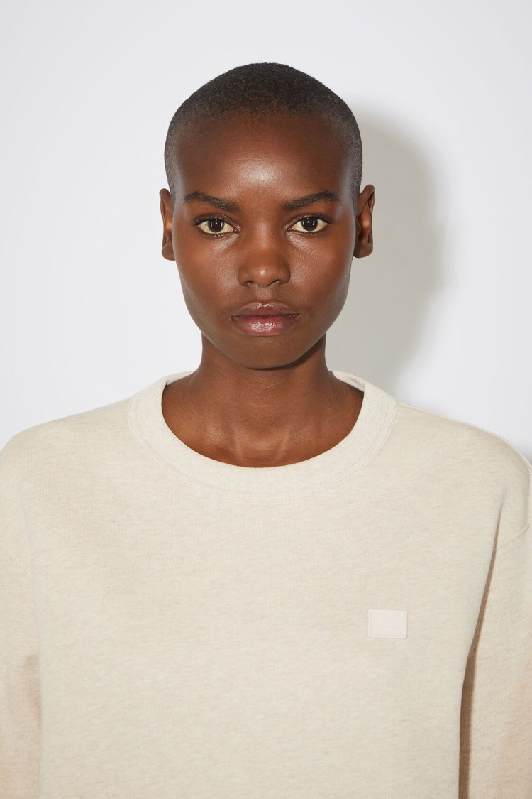 Beige Acne Studios Crew Neck Women's Sweatshirts | DQOT-62459