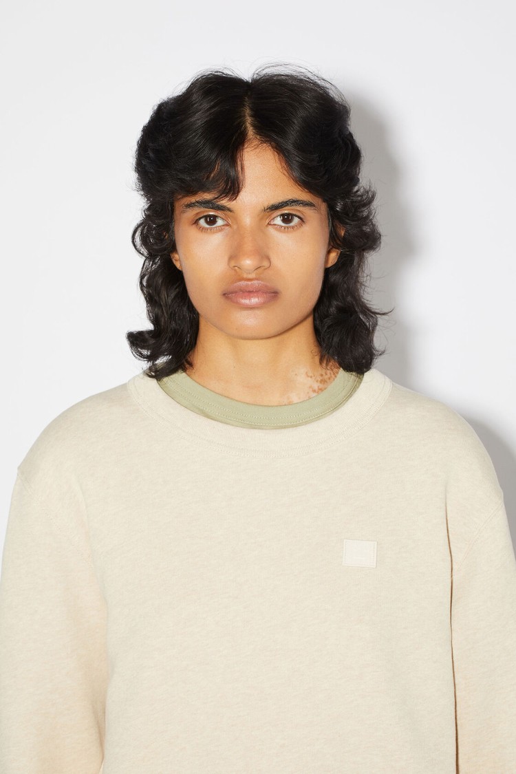 Beige Acne Studios Crew Neck Women's Sweatshirts | XAFU-01538