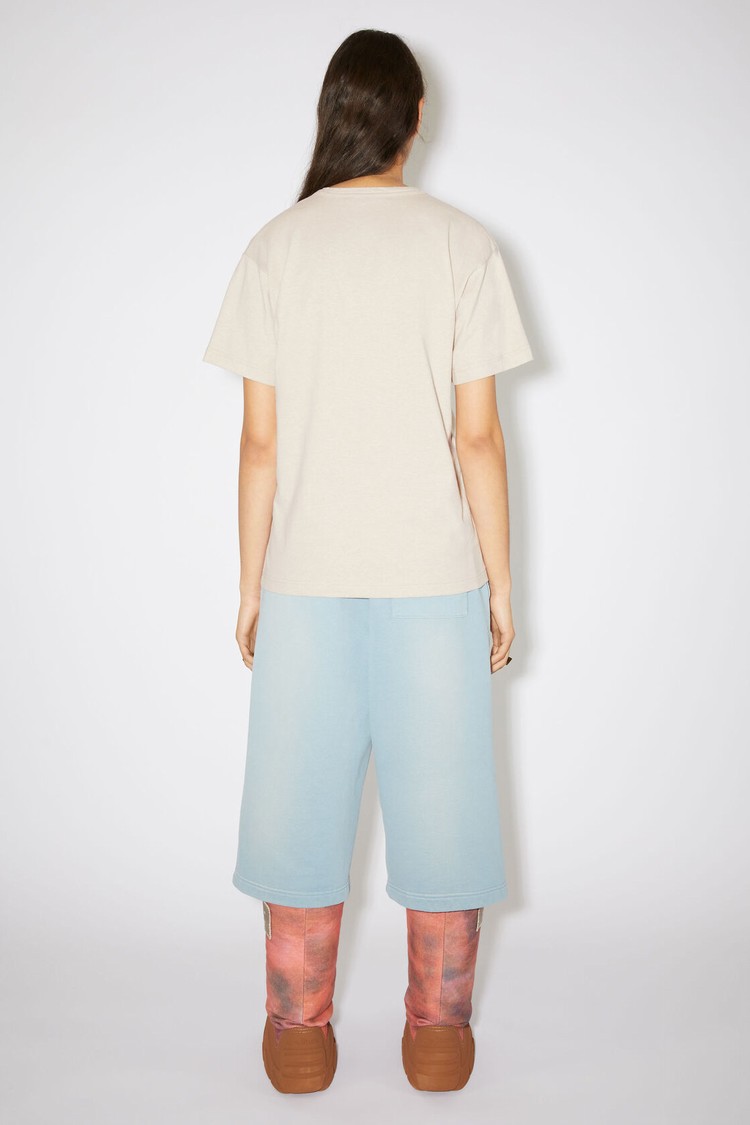 Beige Acne Studios Crew Neck Women's T Shirts | FDOH-23705