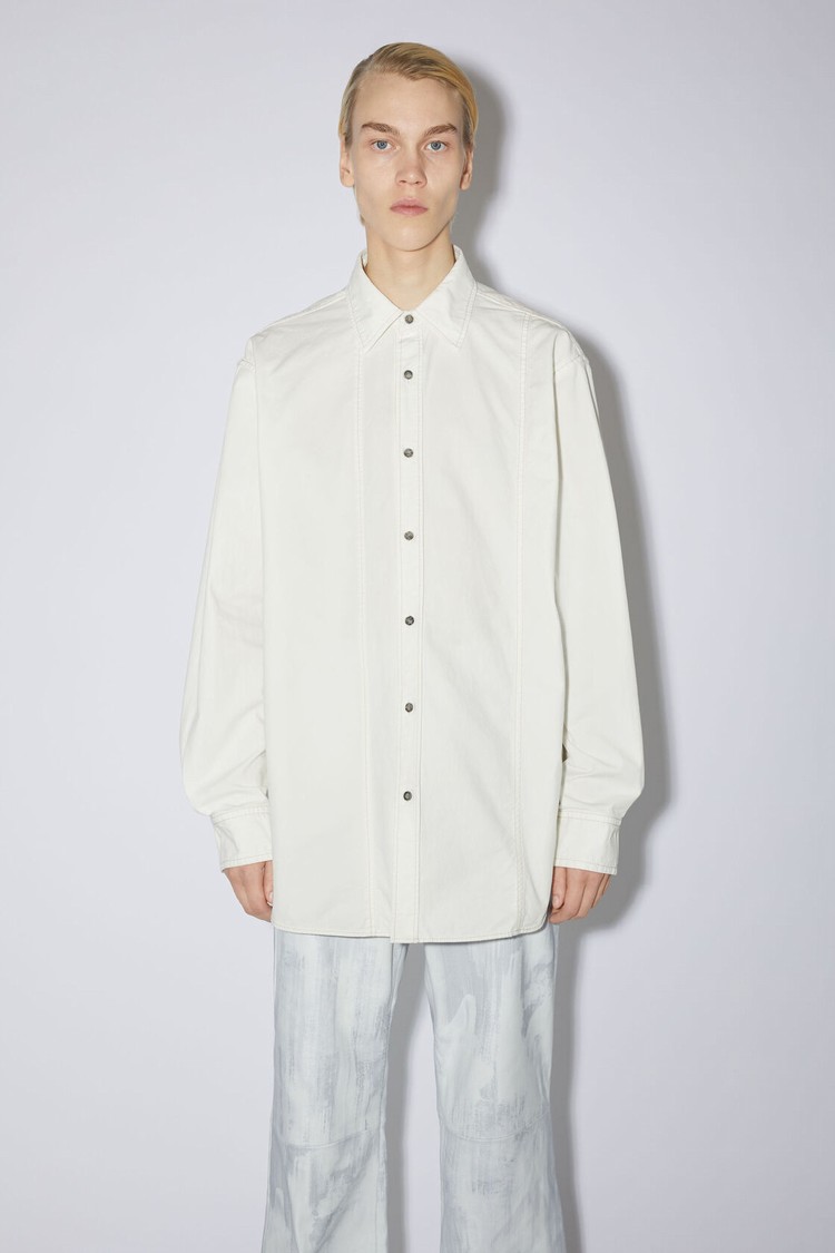 Beige Acne Studios Denim Button-up Men's Shirts | RUPK-21079