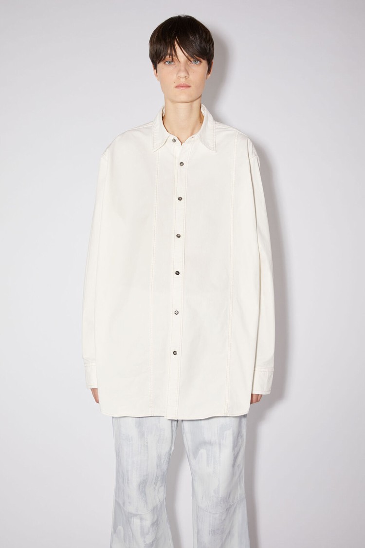 Beige Acne Studios Denim Button-up Women's Shirts | ASMV-48679