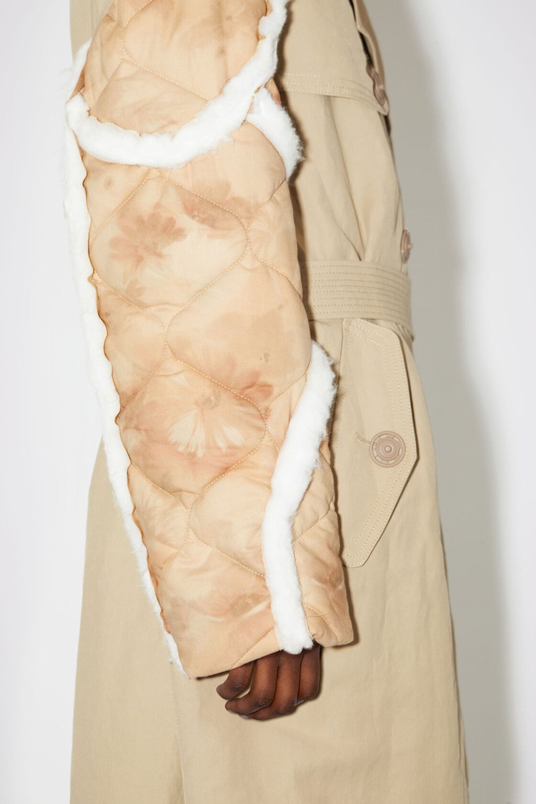 Beige Acne Studios Double-breasted Patchwork Trench Women's Coats | BQJP-75694