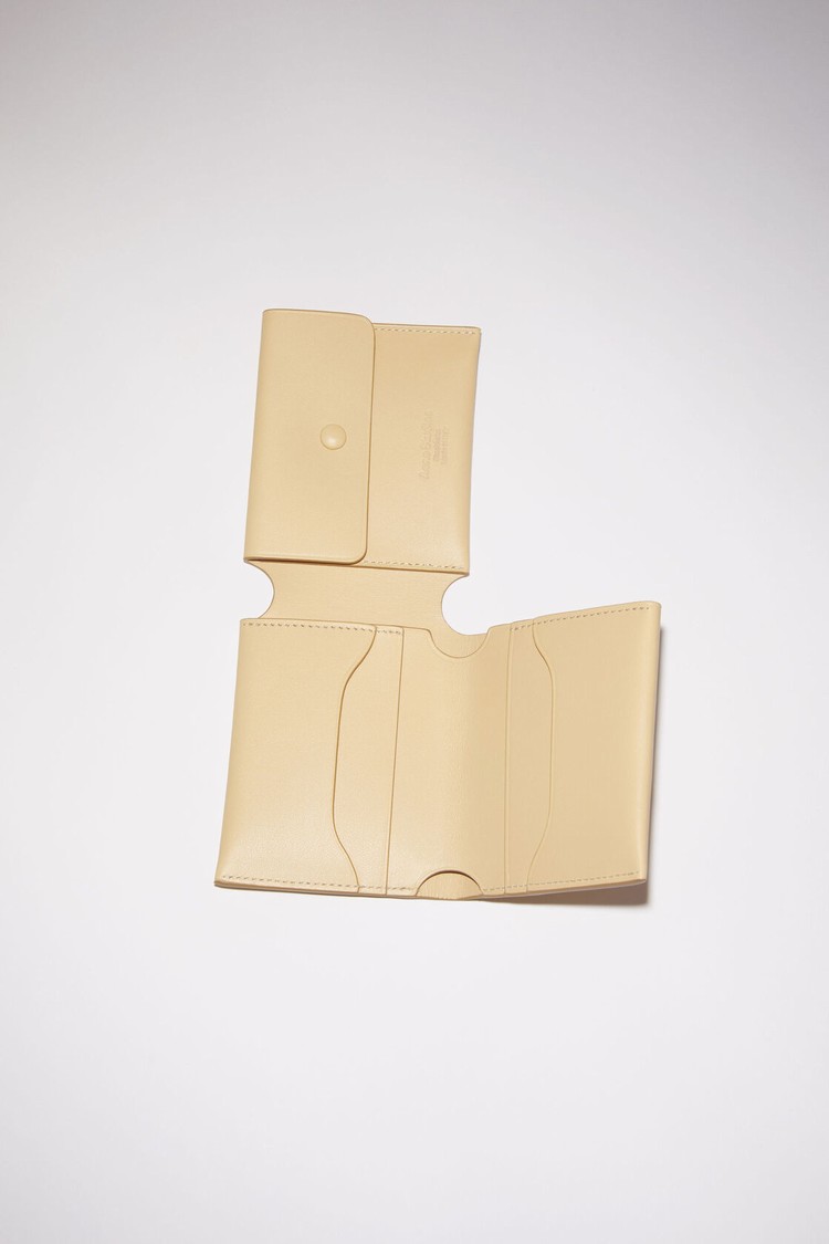 Beige Acne Studios Folded Card Wallet | SNBH-31029