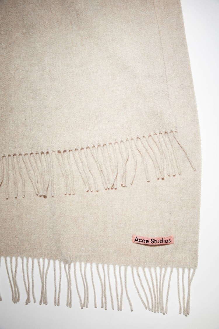 Beige Acne Studios Fringe Wool - Oversized Scarf | RPKU-94586