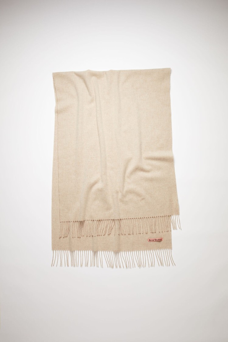 Beige Acne Studios Fringe Wool - Oversized Scarf | RPKU-94586