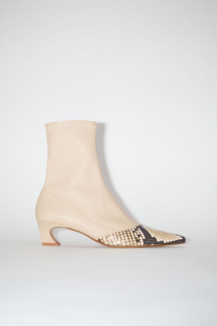 Beige Acne Studios Heeled Women\'s Ankle Boots | CNKJ-12670