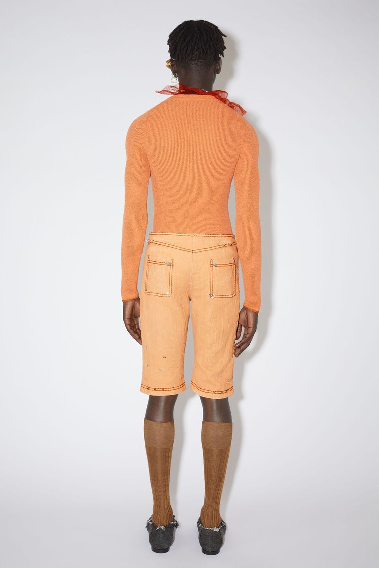 Beige Acne Studios Leather Men's Shorts | ADTY-10964