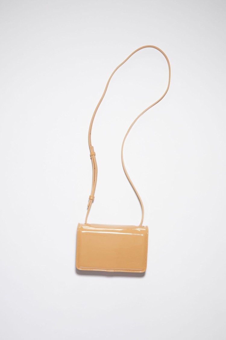 Beige Acne Studios Mini Face Crossbody Bag | EOIS-50749