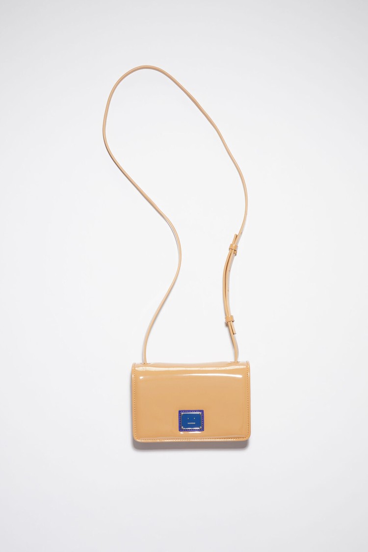 Beige Acne Studios Mini Face Crossbody Bag | EOIS-50749