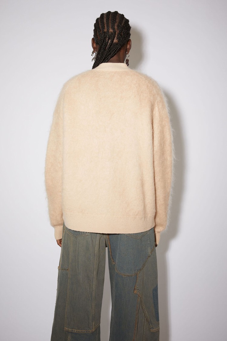 Beige Acne Studios Mohair Wool Fluffy Women's Cardigan | ICGP-30941