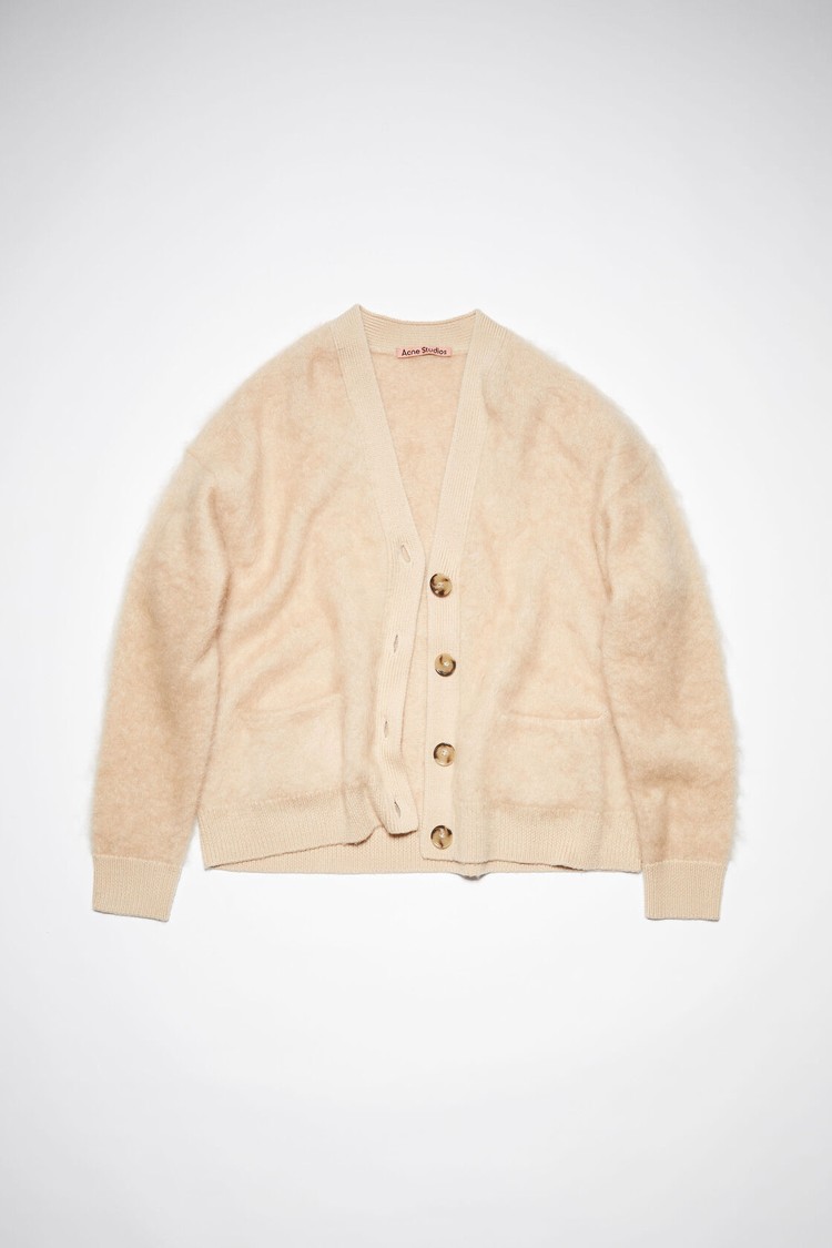 Beige Acne Studios Mohair Wool Fluffy Women's Cardigan | ICGP-30941