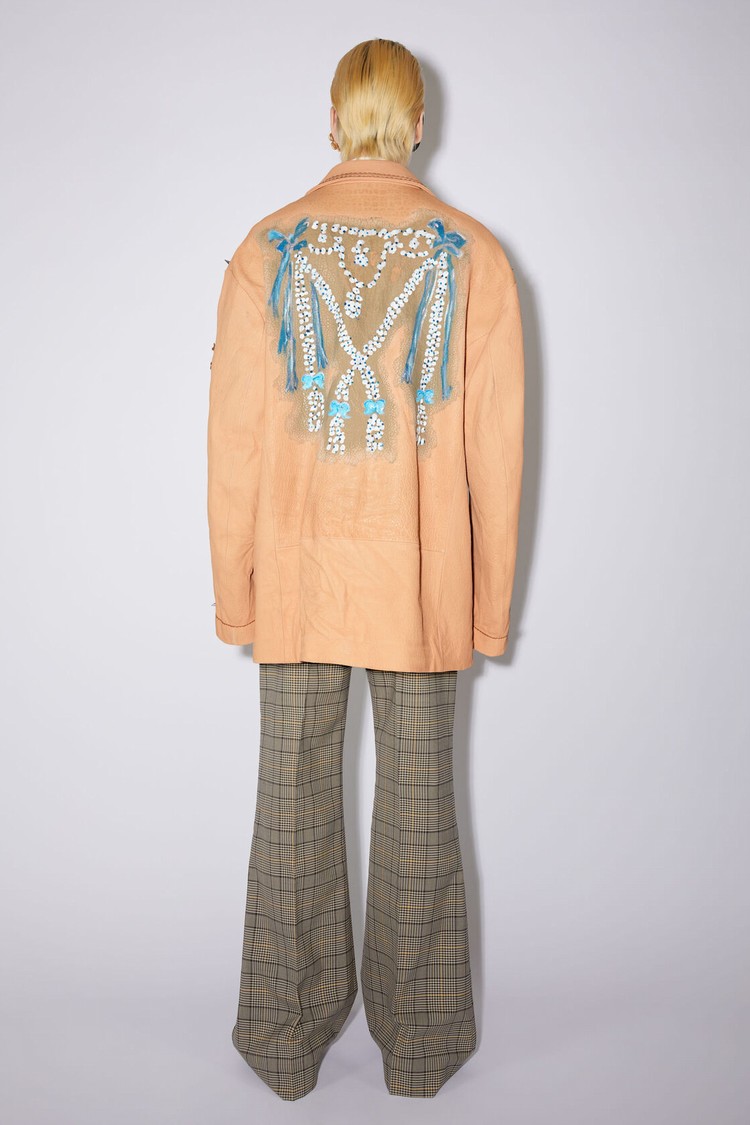 Beige Acne Studios Printed Leather Men's Suits | YNQU-89637