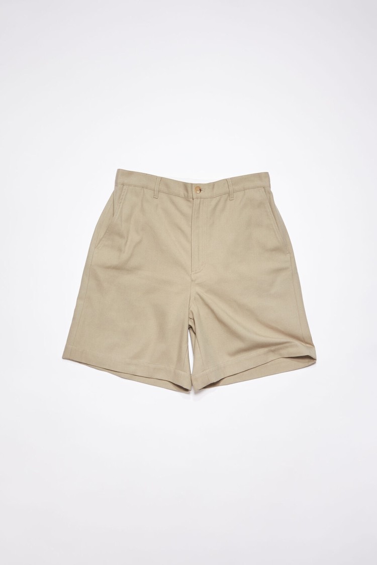 Beige Acne Studios Regular Fit Men's Shorts | DXCF-83617