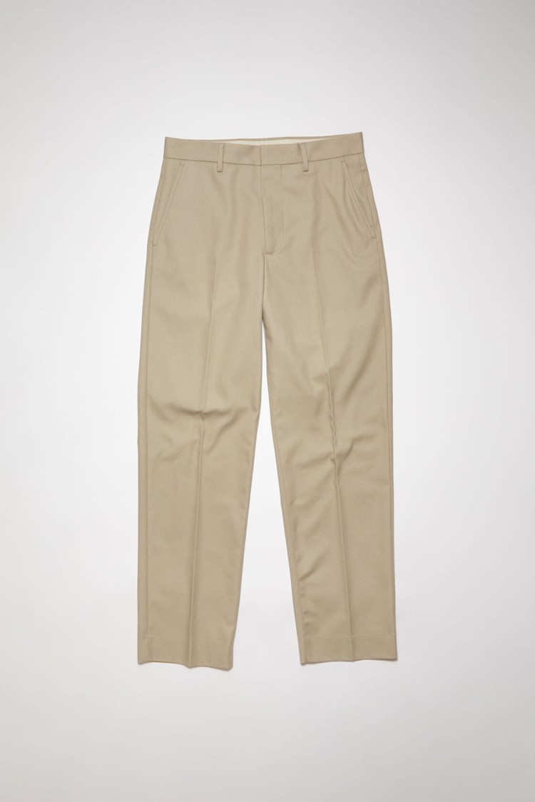 Beige Acne Studios Regular Fit Men's Trousers | GQXF-09736