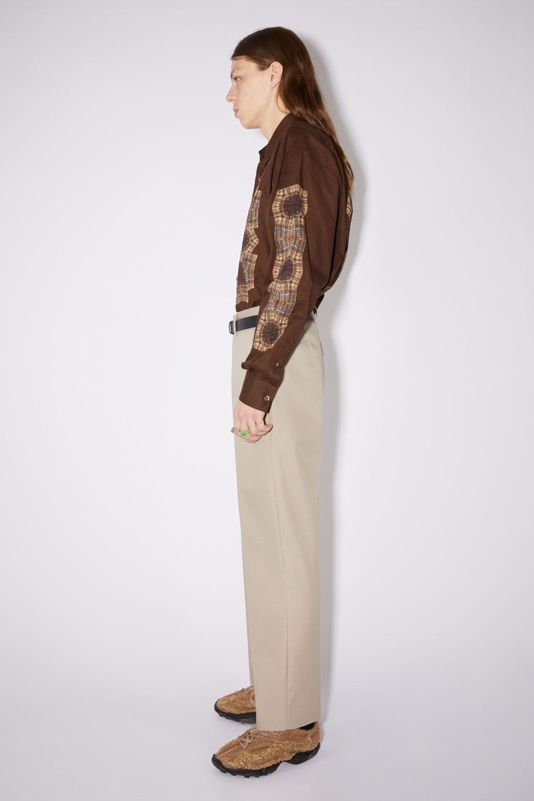 Beige Acne Studios Regular Fit Men's Trousers | VPQB-74368