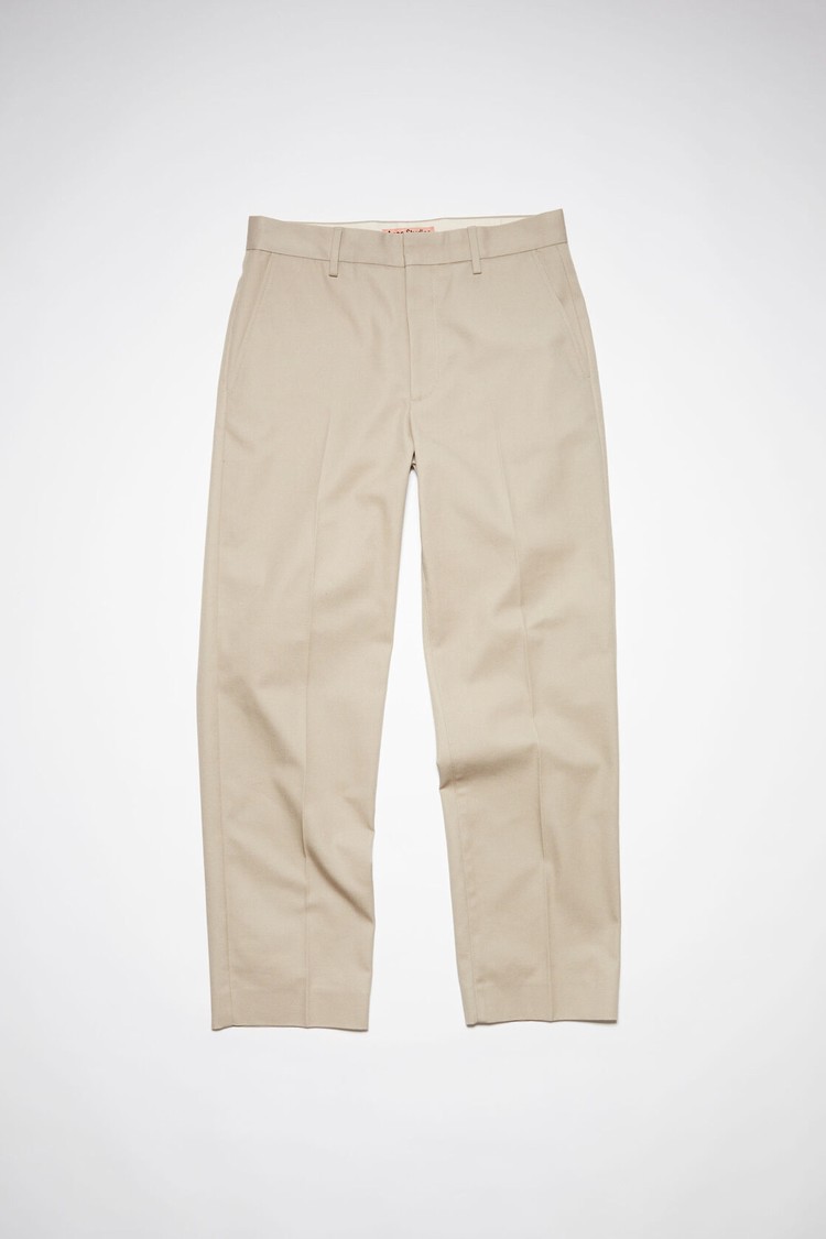 Beige Acne Studios Regular Fit Men's Trousers | VPQB-74368