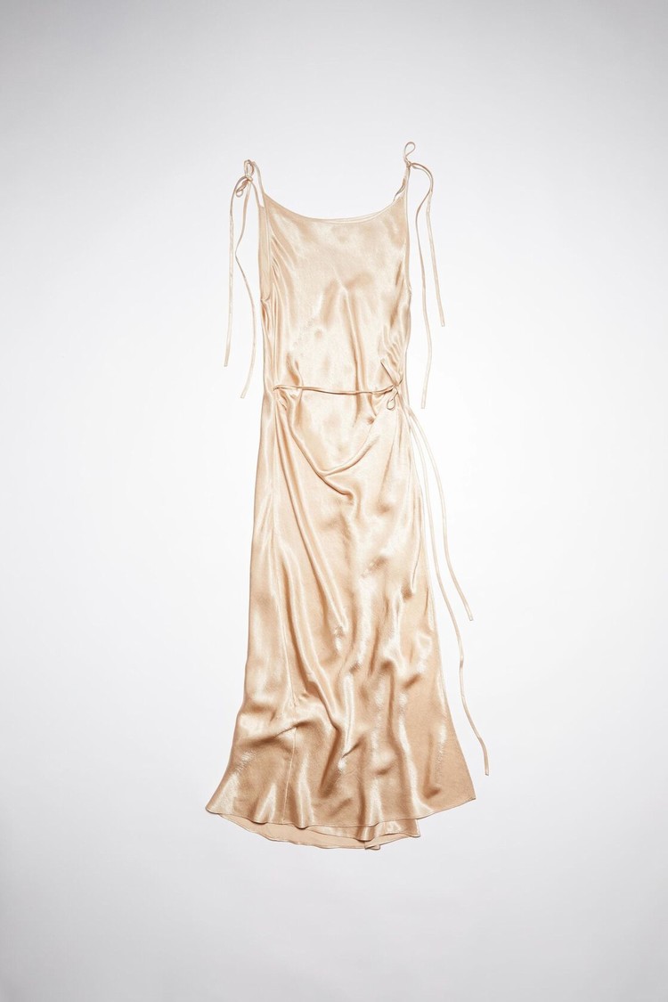 Beige Acne Studios Satin Women's Dress | NOBF-54620