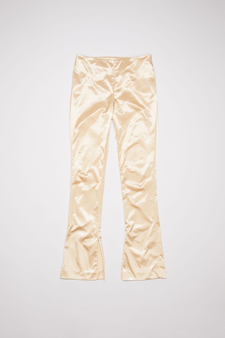 Beige Acne Studios Satin Women's Trousers | UCIK-64315