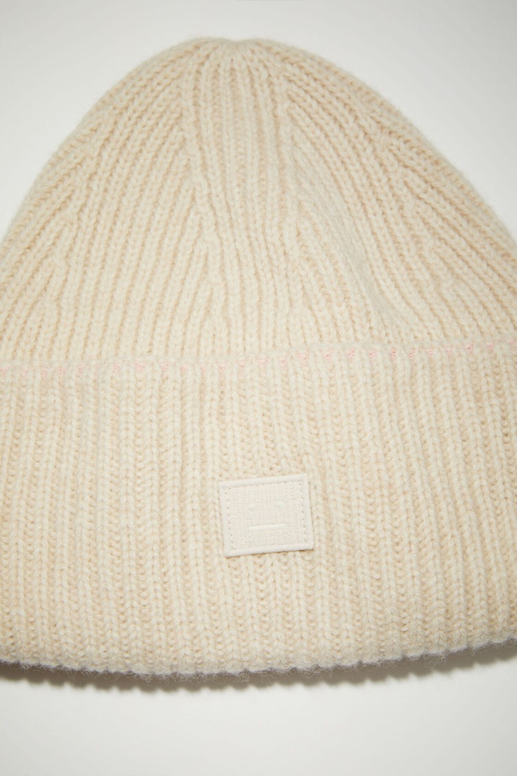 Beige Acne Studios Small Face Logo Beanie | XFCO-17498