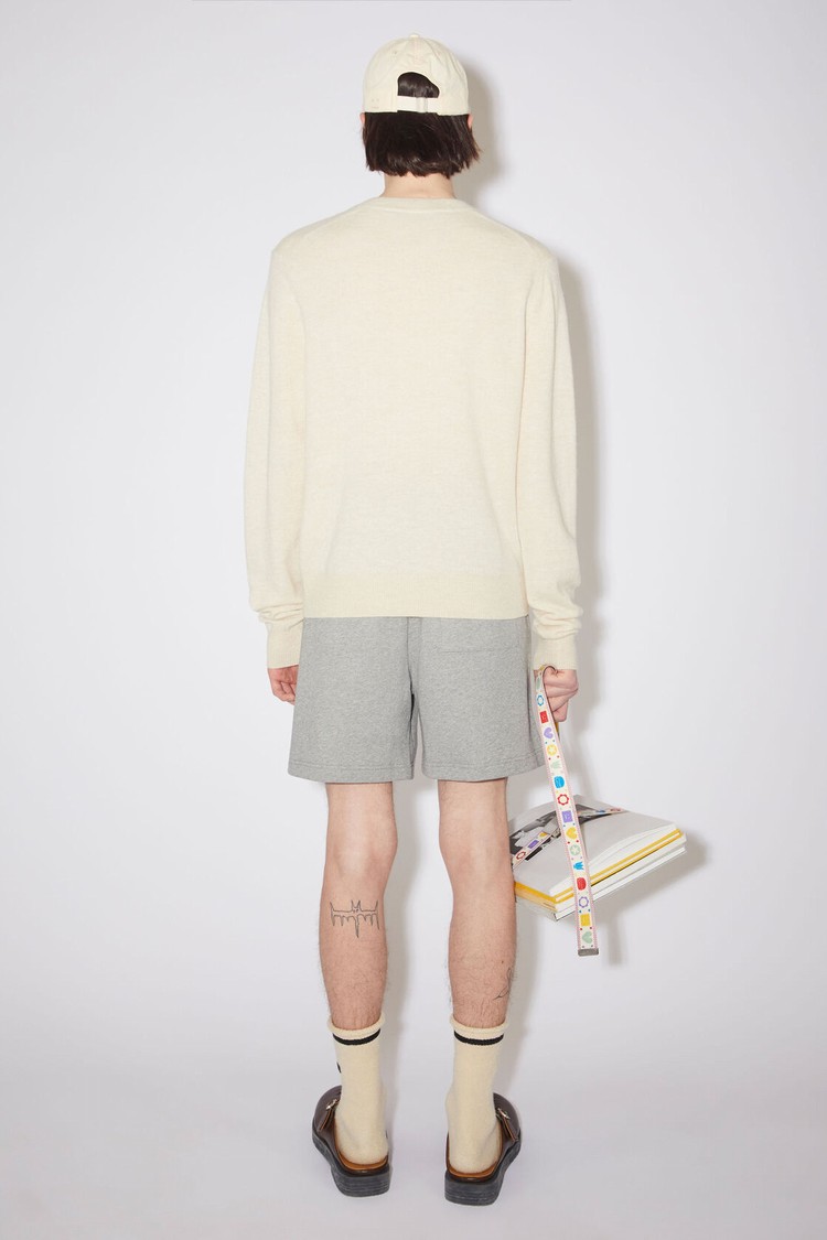 Beige Acne Studios Wool V-neck Men's Knitwear | NJTH-79326