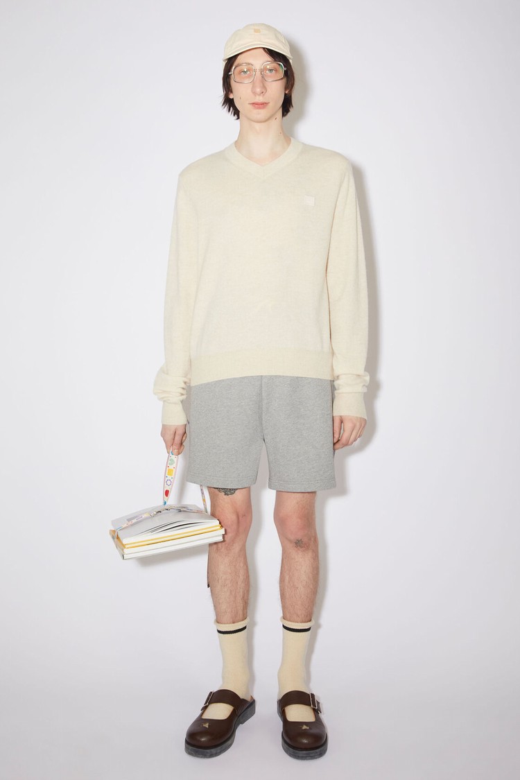 Beige Acne Studios Wool V-neck Men\'s Knitwear | NJTH-79326