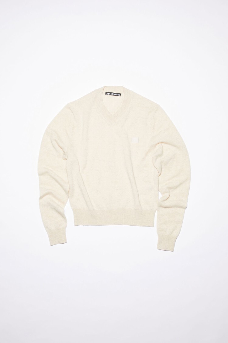 Beige Acne Studios Wool V-neck Women's Knitwear | KXMC-35890