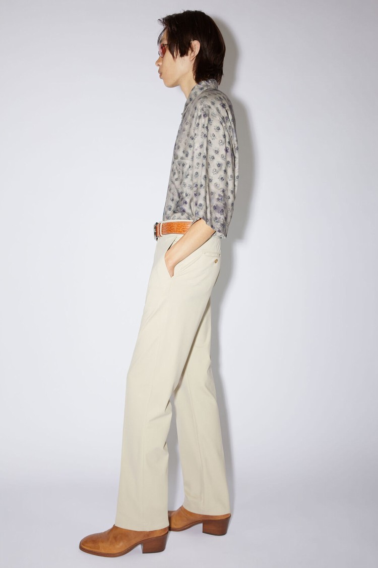 Beige Acne Studios Woven Men's Trousers | LTZS-46819