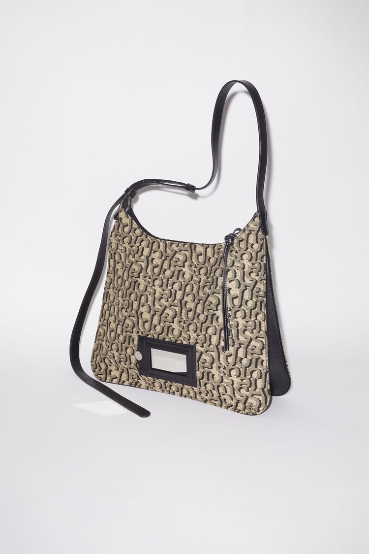 Beige / Black Acne Studios Platt Shoulder Bag | PUFN-73089