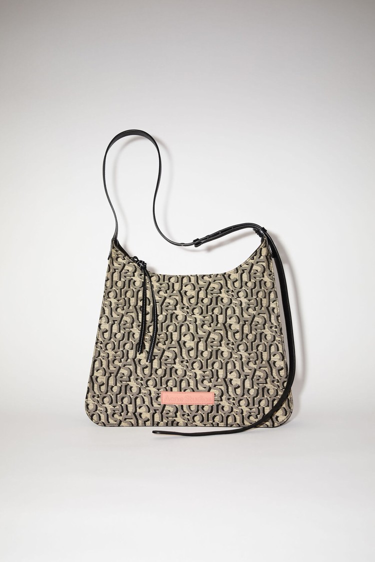 Beige / Black Acne Studios Platt Shoulder Bag | PUFN-73089