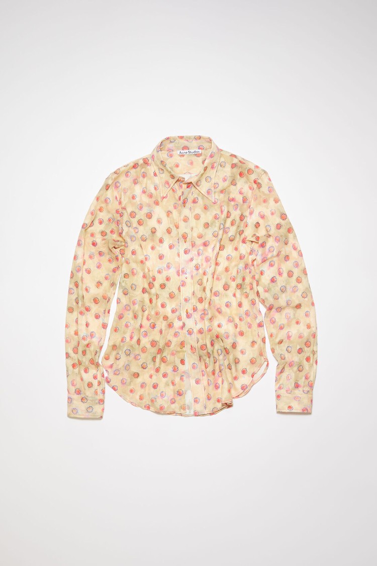 Beige / Pink Acne Studios Button-up Men's Shirts | OFGE-86035