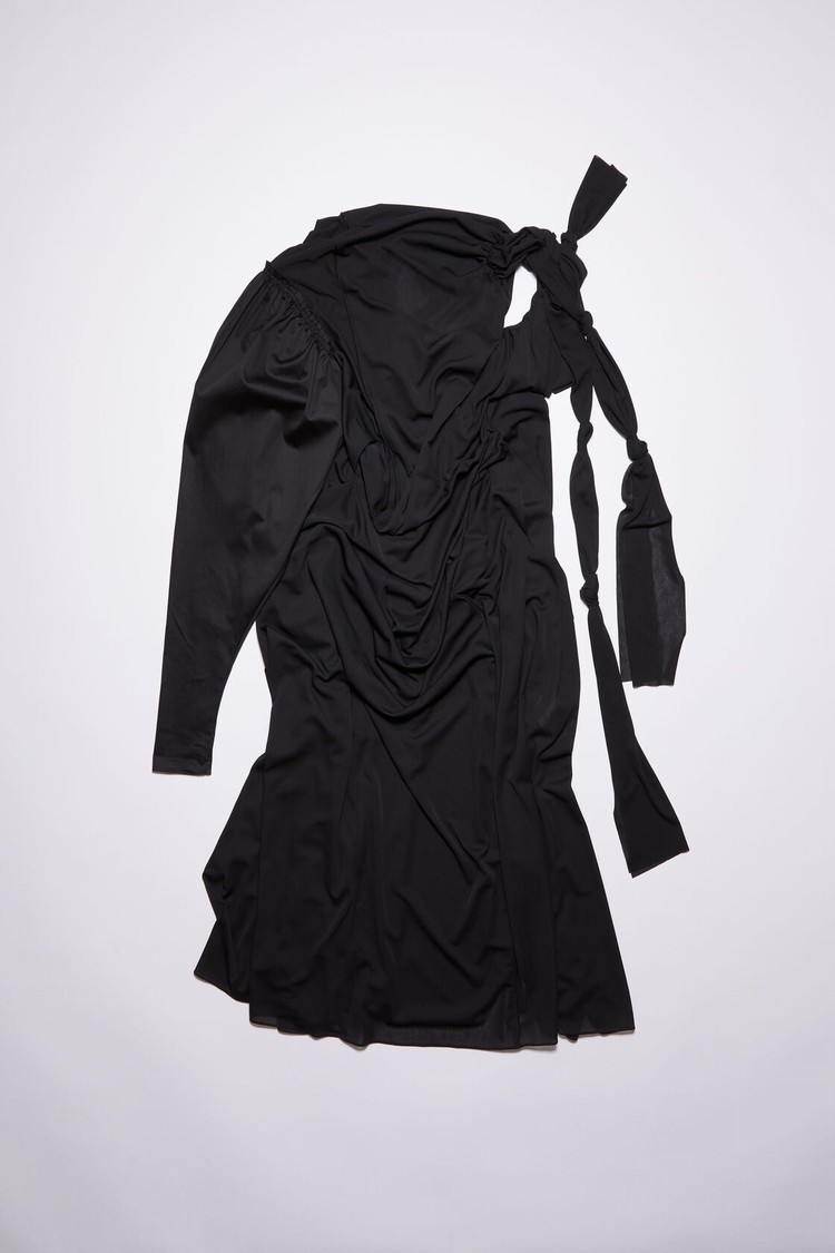 Black Acne Studios Asymmetric Knotted Women's Dress | PGXD-37216