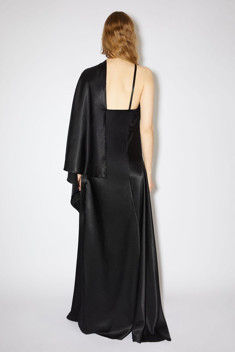 Black Acne Studios Asymmetric Satin Women's Dress | HLOY-47038