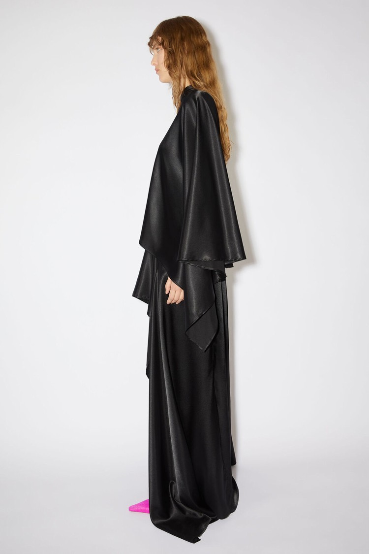 Black Acne Studios Asymmetric Satin Women's Dress | HLOY-47038