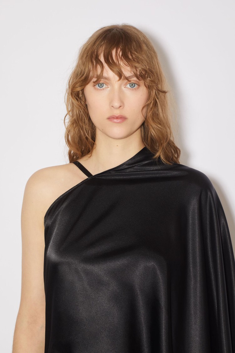 Black Acne Studios Asymmetric Satin Women's Dress | HLOY-47038