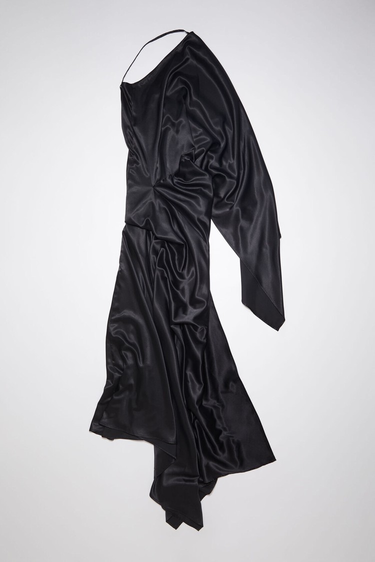 Black Acne Studios Asymmetric Satin Women's Dress | HLOY-47038